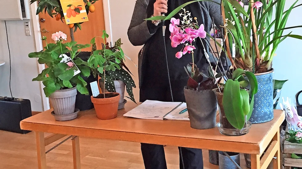 Kunnig. Maria Karlsson berättade om konsten att sköta blommor.