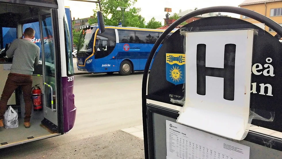 Under ombyggnationen av busstationen i Skellefteå är det svårt att hitta rätt. Foto: Pär Lindström Foto: Pär Lindström.