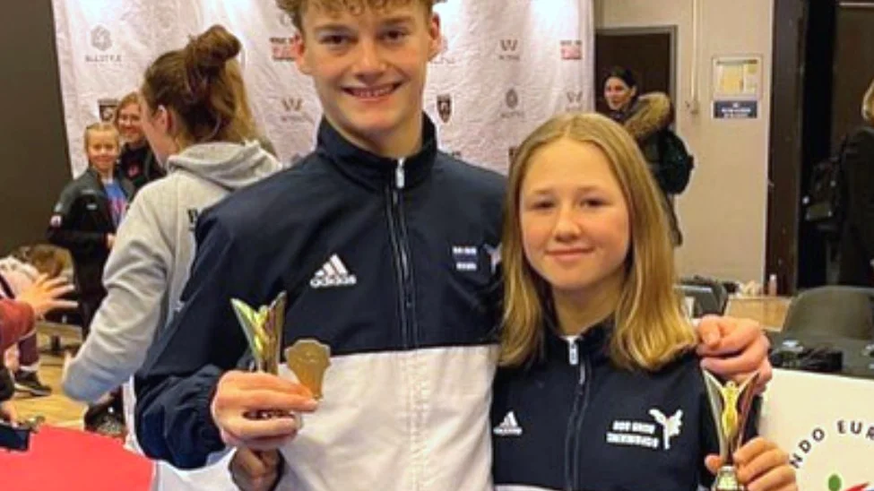 Linus Vesterlund och Sanna Ekman, båda tävlandes för Soo Shim, vann varsitt SM-guld i Stockholm. (Arkivbild)