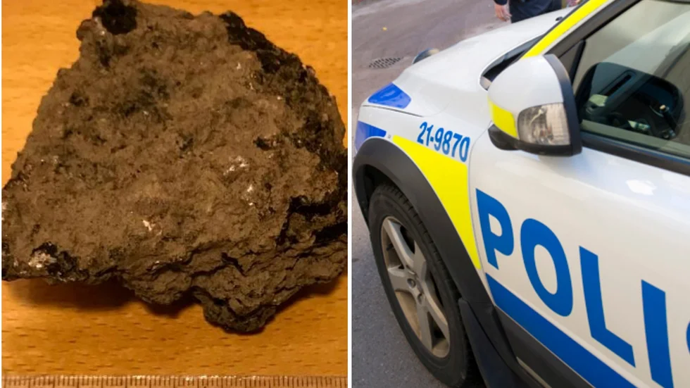 15-åringen åtalas enligt den nya brottsrubriceringen blåljussabotage sedan han påstås ha kastat den här stenen mot en grupp poliser.