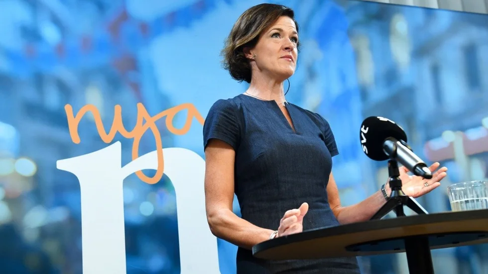STOCKHOLM 20170825
Moderaternas partiledare Anna Kinberg Batra håller pressträff på Moderaternas kontor i Stockholm.
Foto: Fredrik Sandberg / TT kod 10080