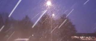 Snö över Norrköping på lördagen