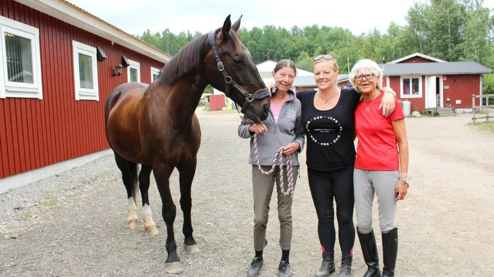Gemenskap. Margareta Bjelkstrand, Lisa Johansson Svedin och Berit Nilsson besöker ridlägret år efter år.