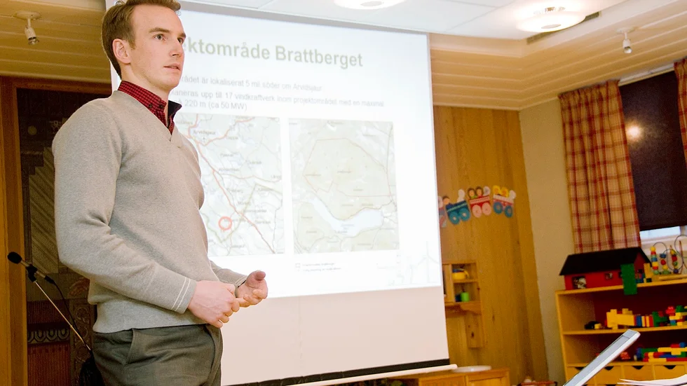 Anders Nilsson, projektledare för den planerade vindkraftparken på Brattberget. (Arkivbild) Foto: GÖRAN WESTERLUND