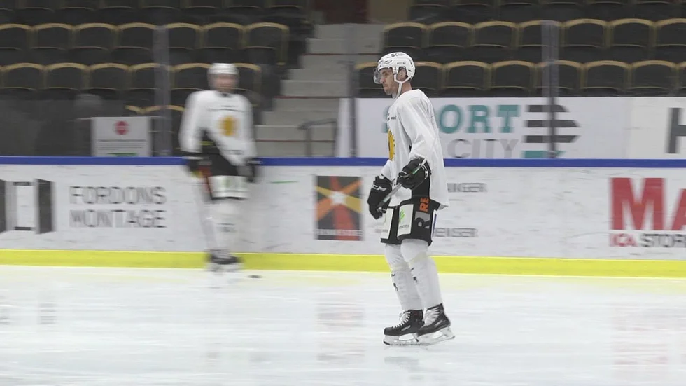 Jesper Jensen på sitt första ispass med Skellefteå AIK.