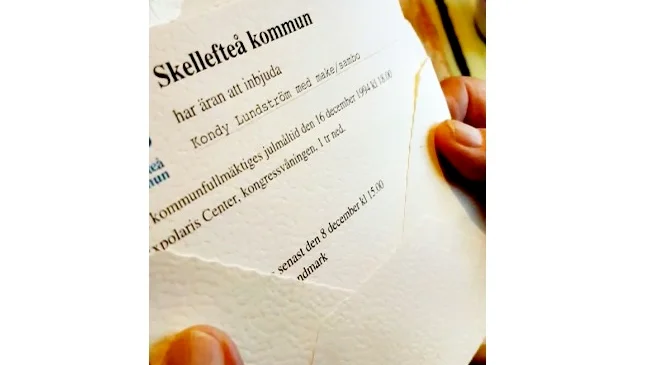 Brevet som Kondy Lundström fick i posten förra veckan.
