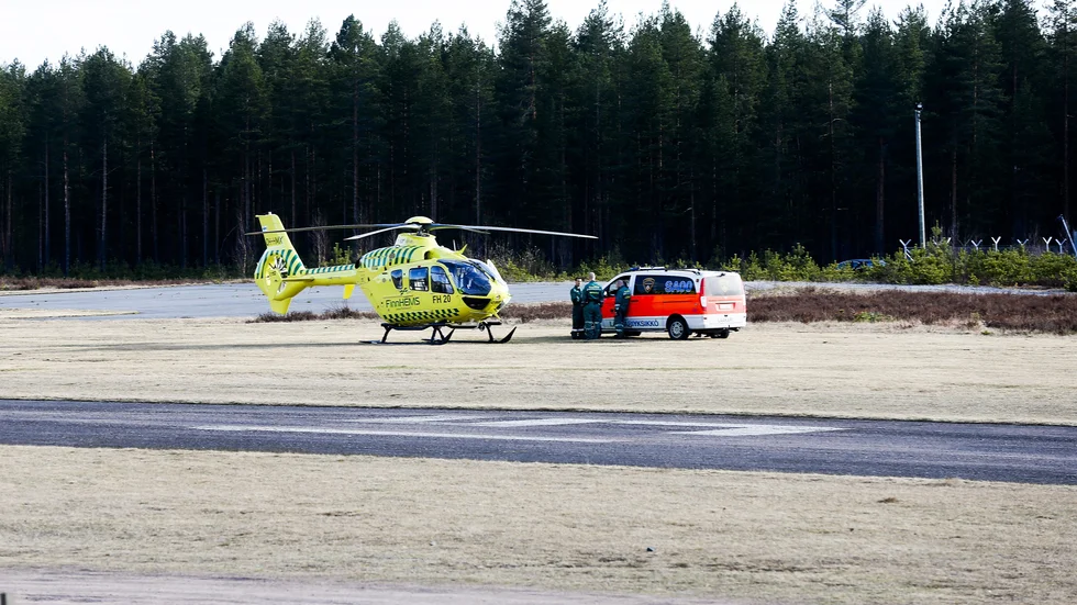 Någonting gick fel när helikoptern skulle landa. Bilden är tagen i ett annat sammanhang. Arkivbild.