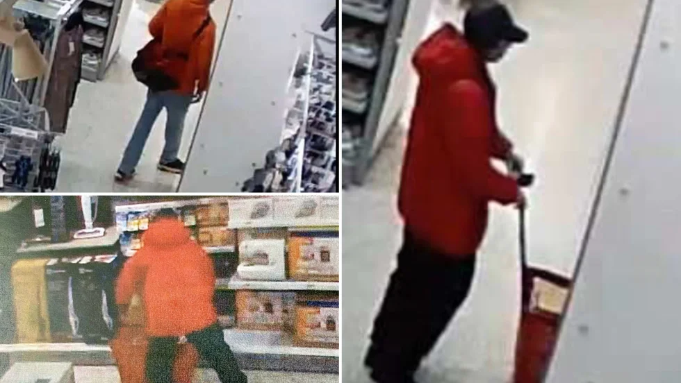 Stöldbrottet fångades på bild. Mannen går in i hytten, kvinnan tar med sig en symaskin värd 3500 kronor från hyllan – och rullar in korgen i hytten. Mannen lämnar Ica Maxi utan att handla något men med en välfylld sportbag, visar bilderna.  
