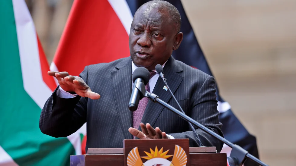 Sydafrikas president Cyril Ramaphosa testade positivt för covid-19, men har återhämtat sig. Arkivbild.
