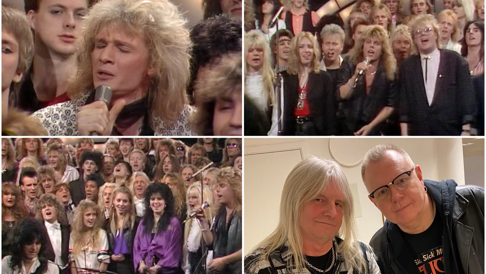 Nedan till höger Åke Möller och Stefan Johansson, båda från Västervik, som medverkar i dokumentären. Övriga bilder är från SVT:s arkiv, i studion då det begav sig. 
