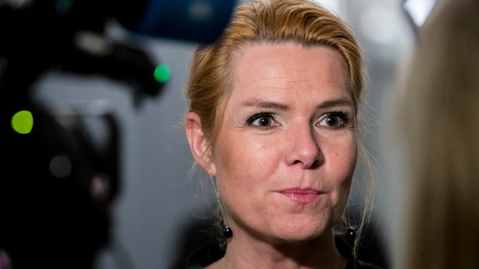 Inger Støjberg under tiden då hon fortfarande var migrationsminister. Arkivbild.