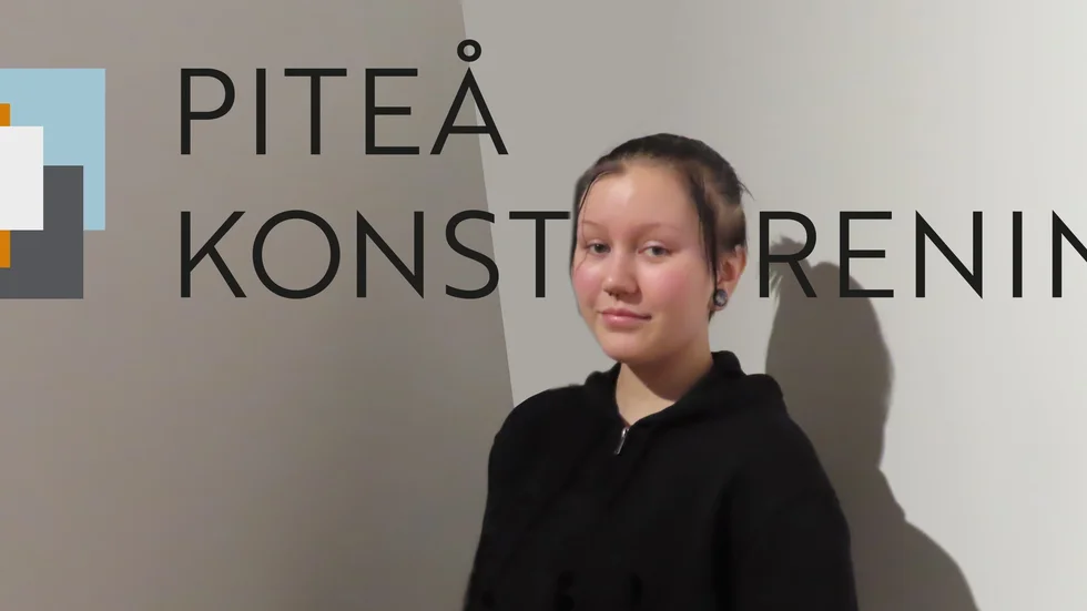 Piteå konstförening och den nya logon, gjord av och här med Emma Jakobsson.