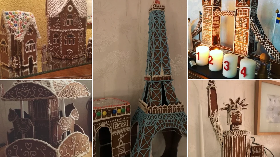 Familjen Brunnmyra i Baggetorp har byggt sina speciella pepparkakshus i flera år. 