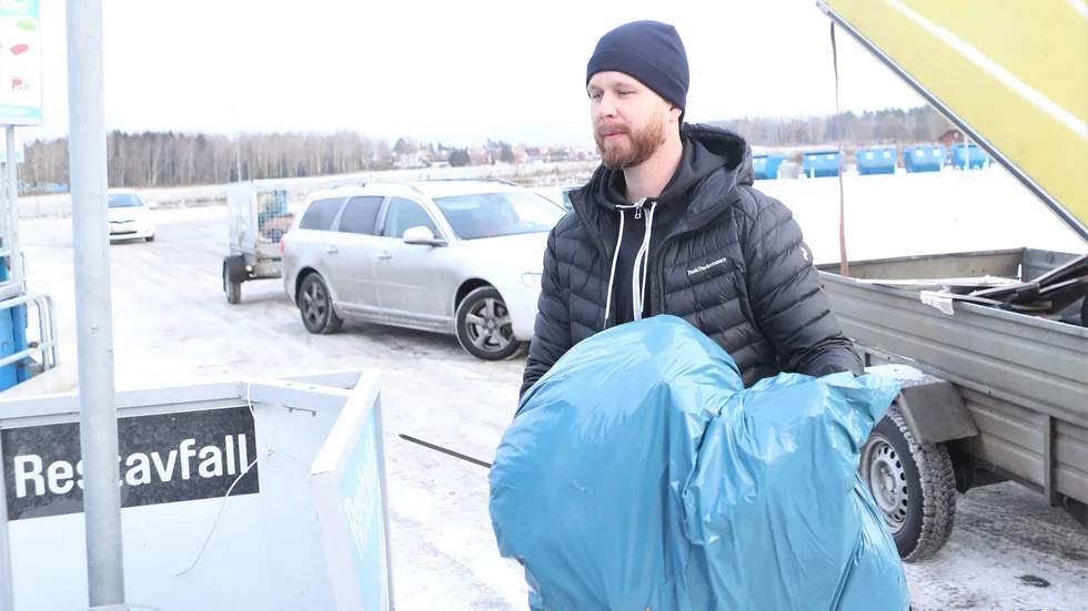 Stefan Karlsson var en av dem som passade på att slänga skräp den 27 december. 