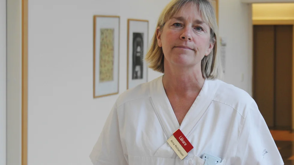 "Vi har högt tryck på hela sjukhuset nu", säger Anna Michaëlsson, chefsläkare på Västerviks sjukhus.