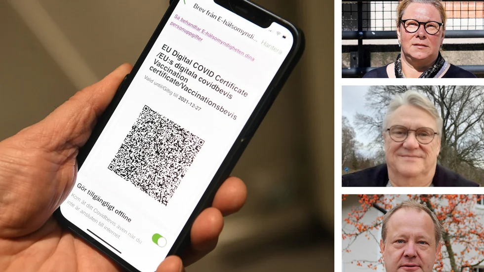 Jessica Björk, vd för Motala Folkets Hus, Ronny Hadarzon, ordförande för Borensbergs Byggnadsförening u.p.a. som driver Hällagården samt Magnus Svensson, kyrkoherde i Vadstena och Dals församlingar ger sin syn på vaccinationspassen som Folkhälsomyndigheten vill införa från den 1 december.