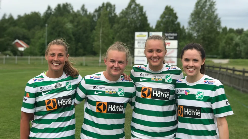 Moröns målskyttar mot Infjärden (från vänster): Olivia Holm, Elin Ellman, Wilma Stenman och Elin Johansson.