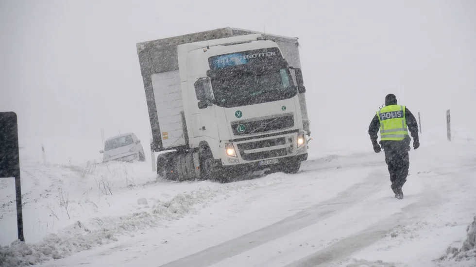 En klass 2-varning för snöfall och drivbildning har utfärdats för östra Skåne. Arkivbild.