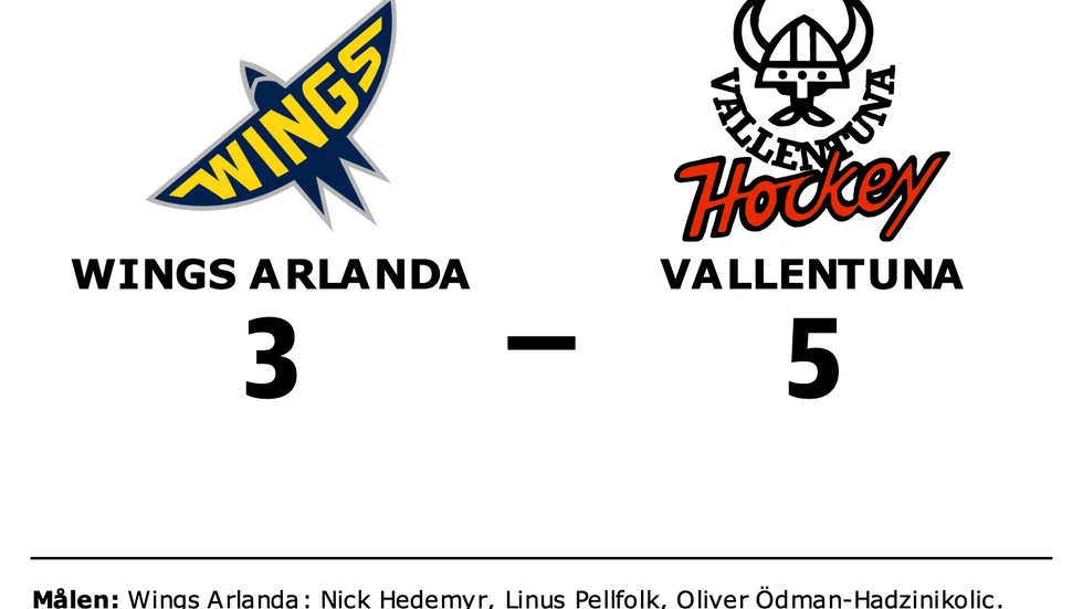 Wings Arlanda förlorade mot Vallentuna