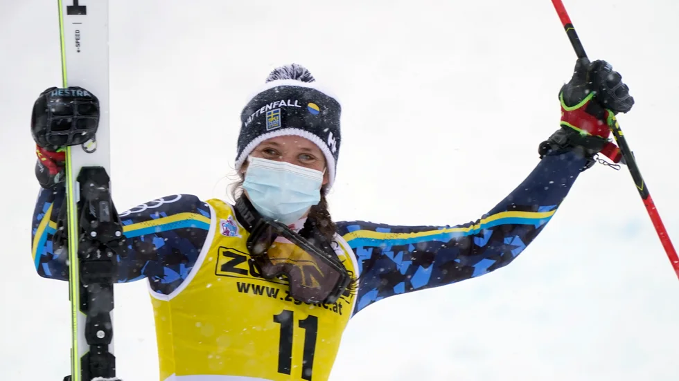 Sara Hector är sjua efter första storslalomåket i Courchevel. Arkivbild.