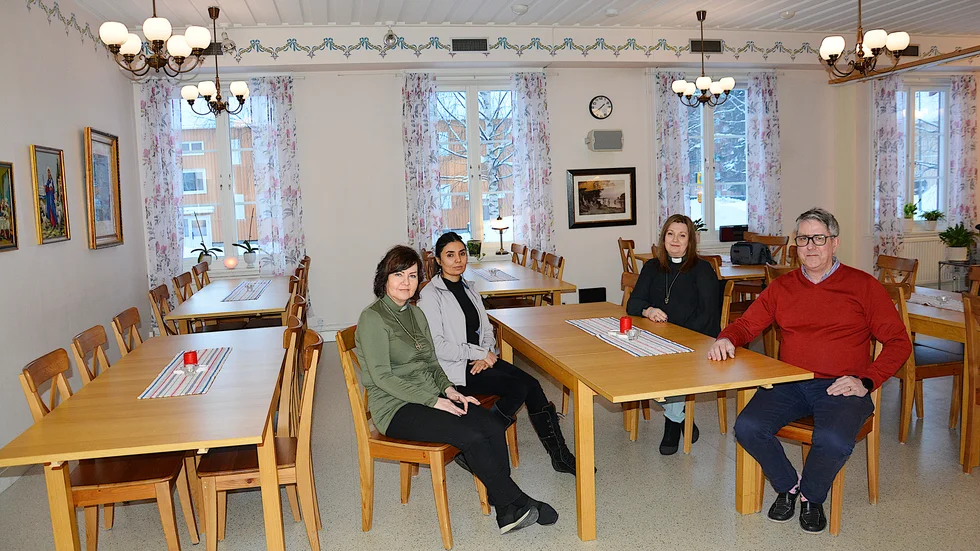Diakonen Marita Klingert, Hela Människan Ria, volonären Lina Sherzad, Hela Människan Ria, Åsa Öqvist, Johanneskyrkan och verksamhetsledaren Lars Öqvist, Hela Människan Ria.