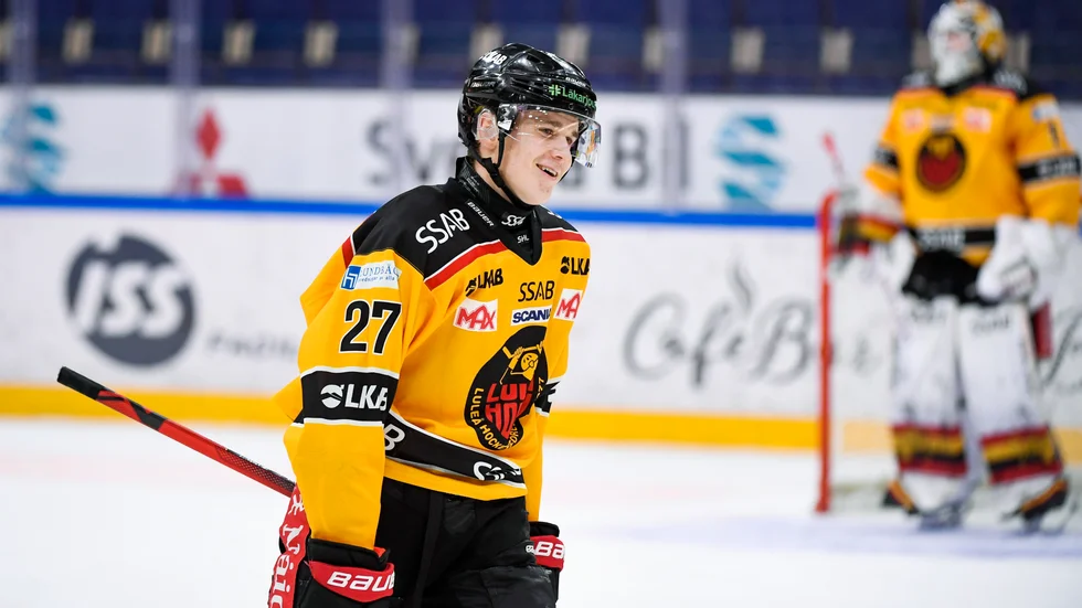 Luleås backtalang Nils Lundkvist gjorde tre SHL-mål på två dagar under den här helgen. Arkivbild.