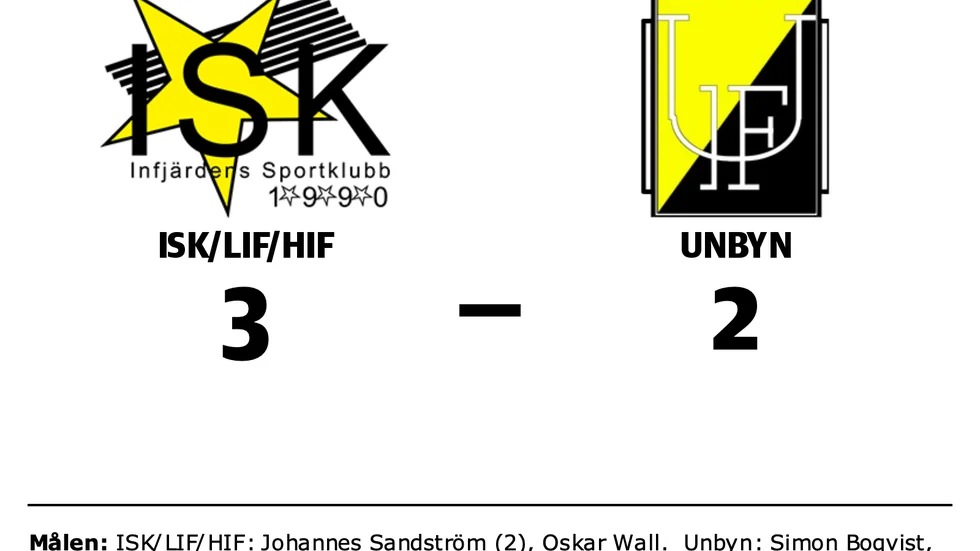 ISK 2/ LIF 2/ HIF 2 vann mot Unbyns IF