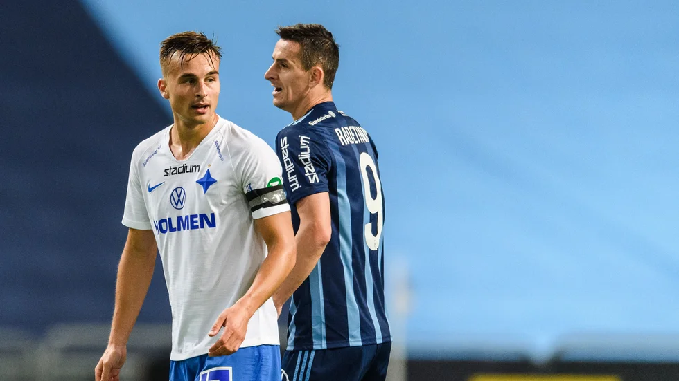 Henrik Castegren och Djurgårdens Haris Radetinac.