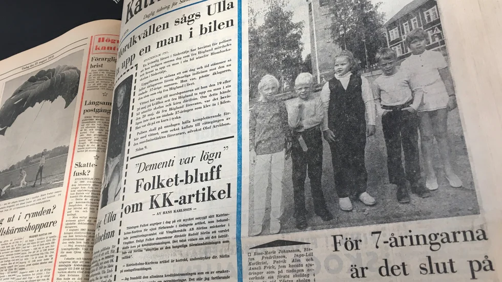 Ivriga 7-åringar börjar i Västra skolan i Katrineholm 1970. På bilden syns Rose-Marie Johansson, Stefan Fredriksson, Inga-Lill Karlqvist, Patrik Alm och Anneli Frick.