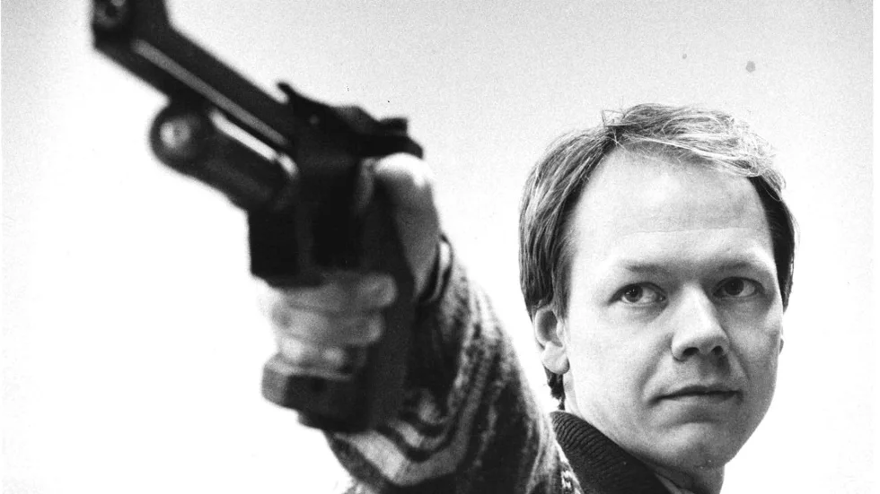 Peter Nordgren under en av alla tävlingar för Visbypolisen.