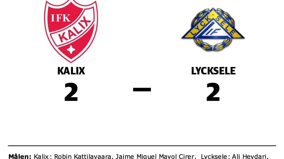 Kalix spelade lika mot Lycksele