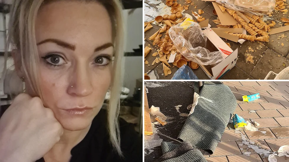 Skadegörelsen på glassbaren är polisanmäld.