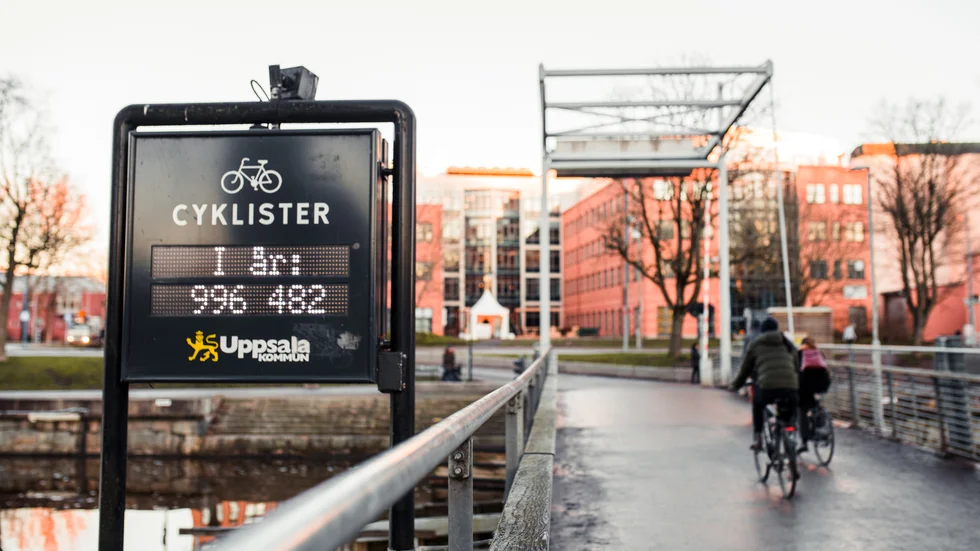 Under onsdagseftermiddagen närmade sig årets siffra vid Hamnspången 997 000 cyklister. Hamnspången ligger söder om Islandsfallet, nära Studenternas IP. 