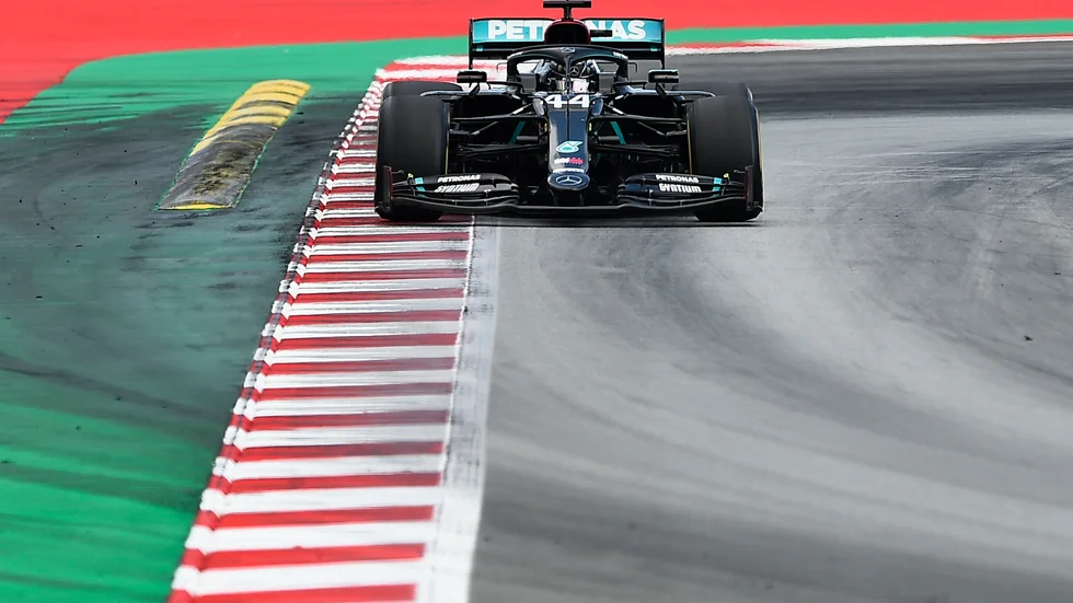Lewis Hamilton på Circuit de Catalunya i Barcelona där han vann F1-loppet.