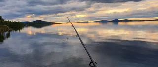 På fiskafänge i Arjeplog i kvällssol