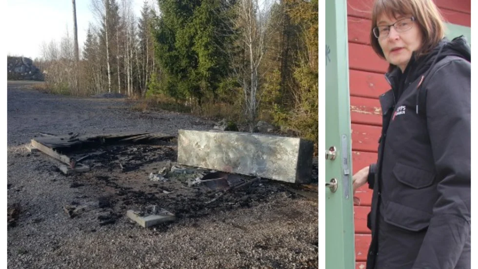 För andra gången på två år har toaletten vid det populära badet Trollsjön utanför Tierp eldats ned. Nu överväger kommunen säkerhetsåtgärder vid badet, enligt fritidsintendent Gunilla Ström.