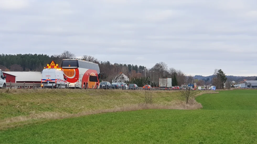 Köer efter olyckan.