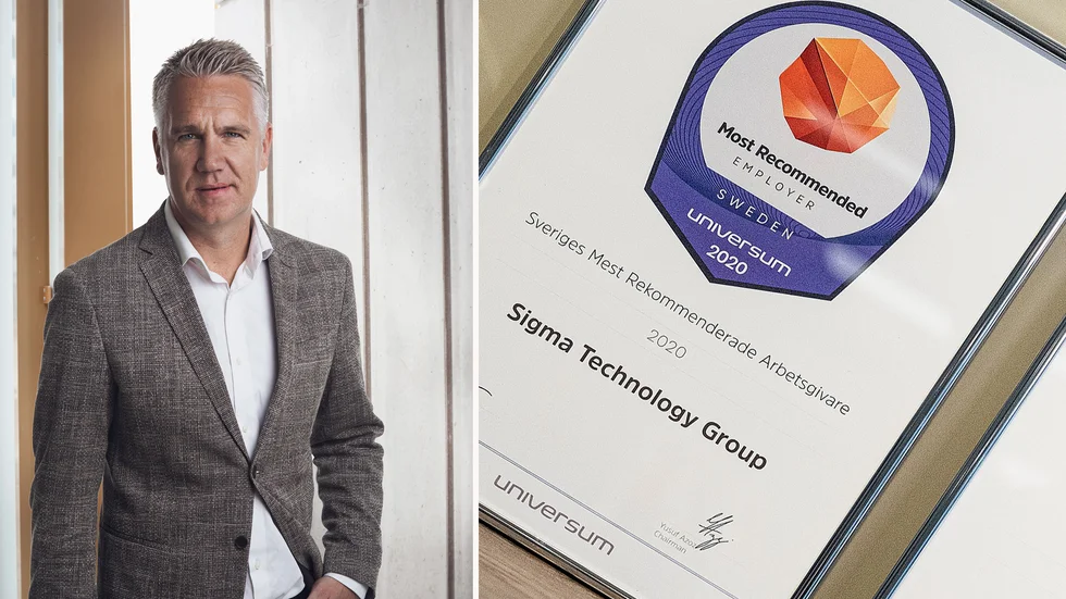 "Det här är väldigt stort för oss", säger Johan Edlund på Sigma Technology Group, som placerat sig högt på en lista över landets bästa arbetsgivare.