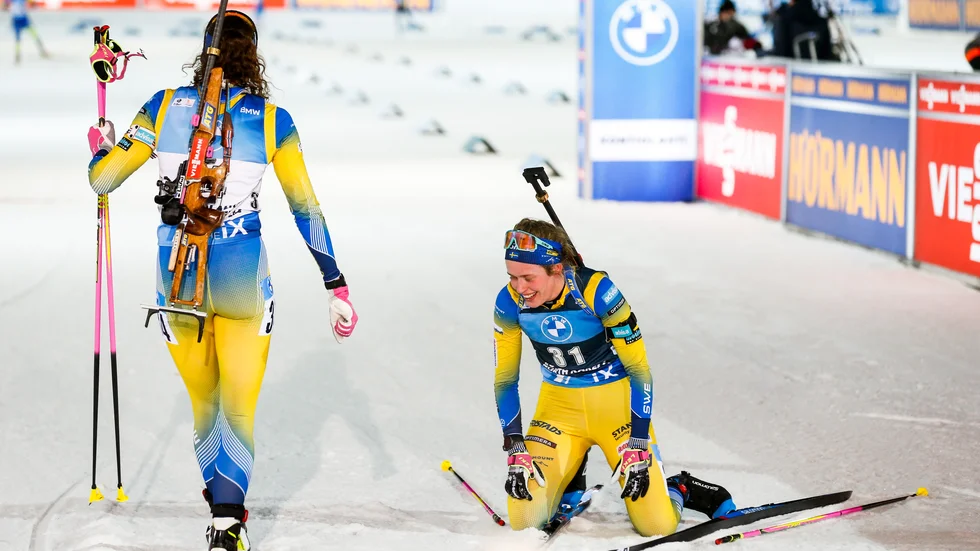 Hanna Öberg och Elvira Öberg kom för första gången på pallen tillsammans.