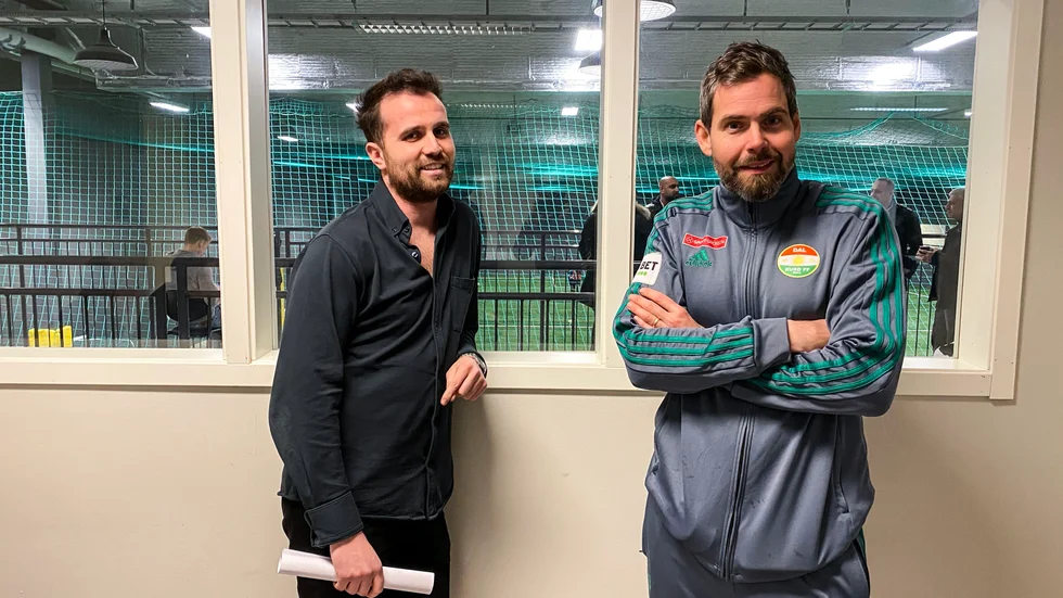 Dalkurds tidigare sportchef Gazmend Bahtiri tillsammans med Jonas Bylund. 