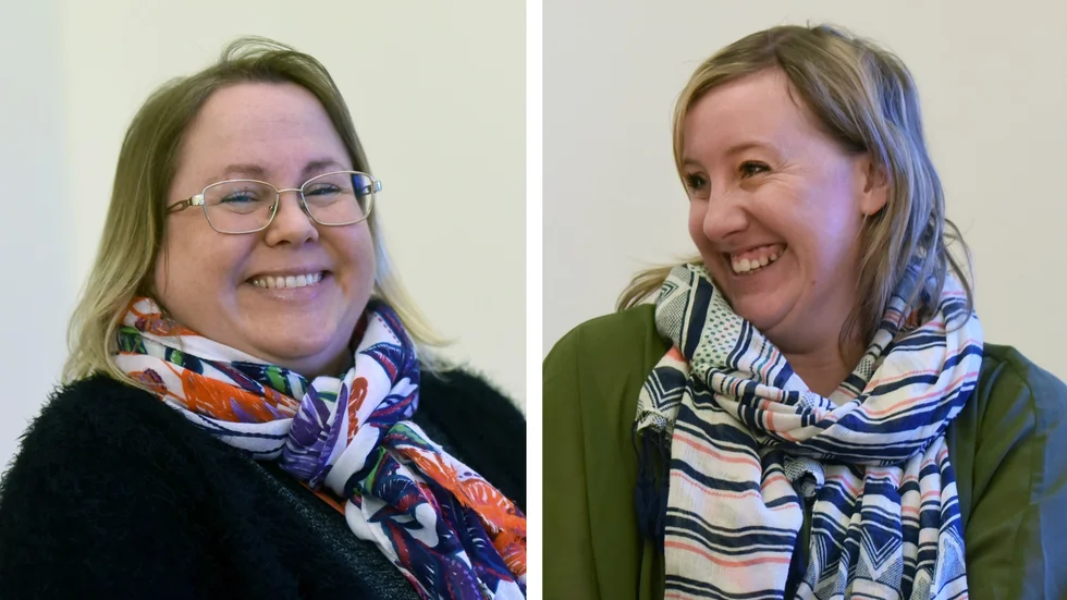Sandra Boholm, till vänster, och Sara Skilberg är samordnare respektive enhetschef för Anhörigcenter i Finspång.
