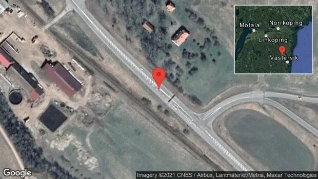 En personbil i trafikolycka