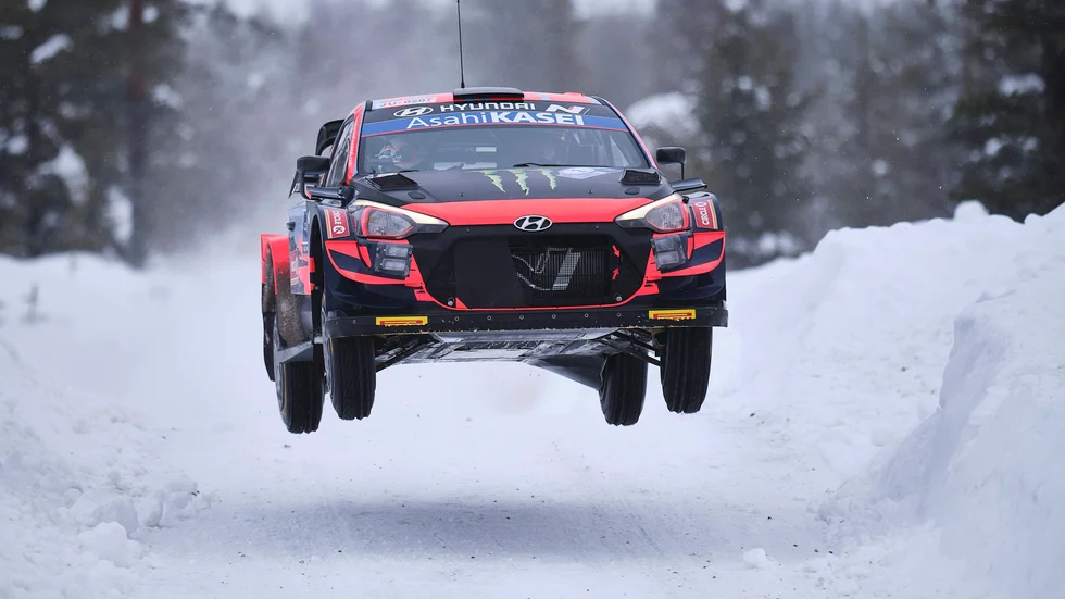 Oliver Solberg under WRC-debuten under fredagen.