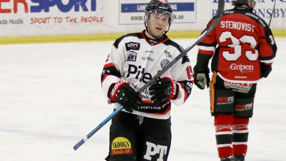 Pontus Wikström från en match under sin tid i Piteå.