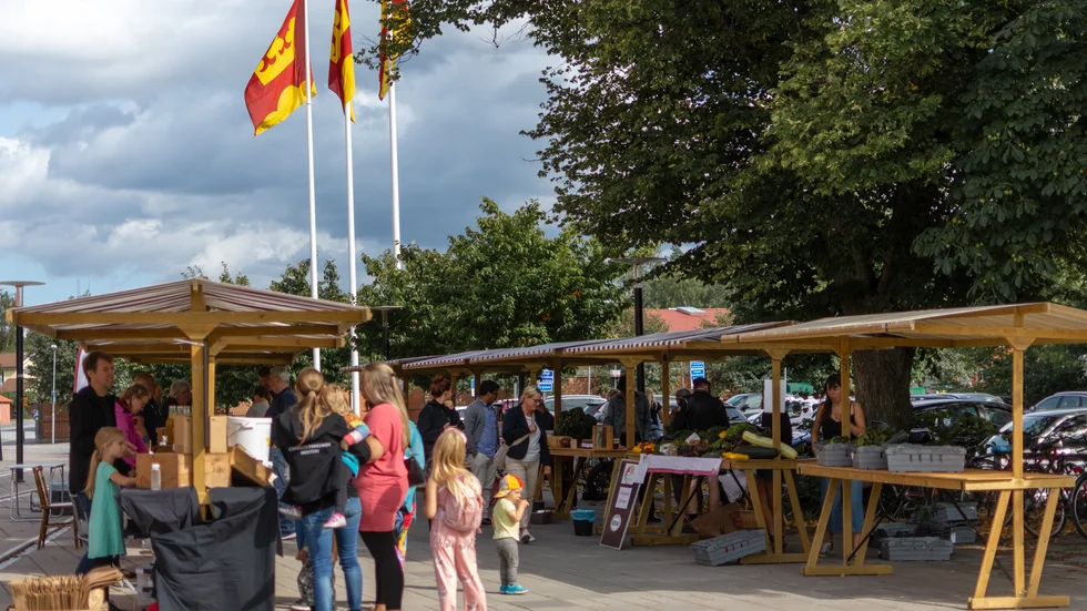 Det blir åttonde året med torghandel utanför kommunhuset i Knivsta i år. Start torsdag 20 augusti. 