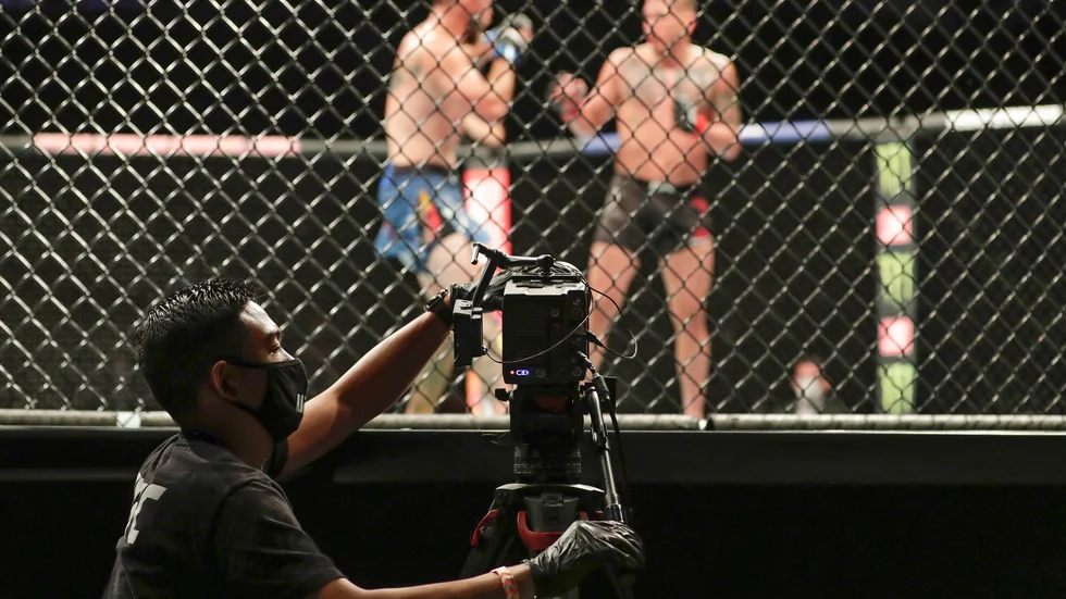 Khamzat Chimaev gör sin andra match i UFC på lördag. Arkivbild.