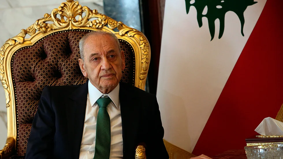 Nabih Berri, talman i det libanesiska parlamentet, gillar inte hur landets nya regering är tänkt att formas. Arkivbild.
