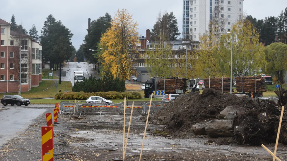 Här, norr om Erikslidsrondellen, ska det nya bostadsområdet byggas. 