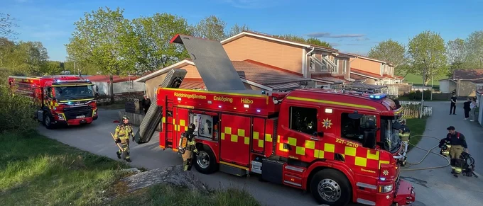 Uteplatsen fattade eld vid grillning