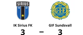 Halvtidsledning blev bara en poäng för IK Sirius FK